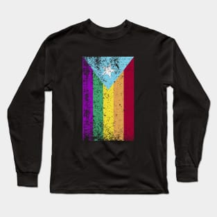 Puerto Rican LGBT Gay Pride Puerto Rico Rainbow Flag Long Sleeve T-Shirt